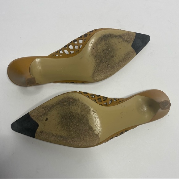 Cole Haan brown leather cutout slide on pointed toe mules Size 6.5 - Picture 8 of 11